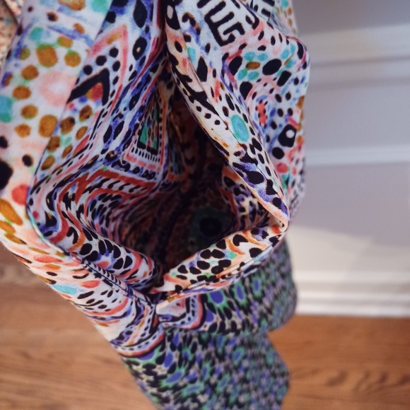 Anthropologie Maeve Multicolor Boho Geometric Long Sleeve Dress Medium - Picture 5 of 5